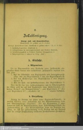 II. Zollabfertigung