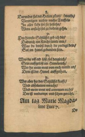 Am tag Marie Magdalene ...