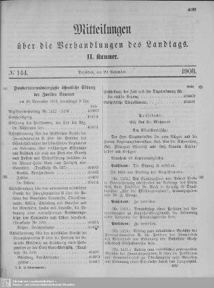 144. Sitzung
