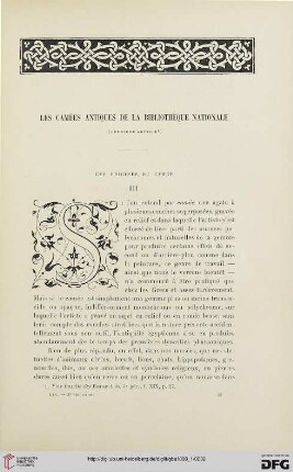 3. Pér. 19.1898: Les camées antiques de la Bibliothèque Nationale, 2