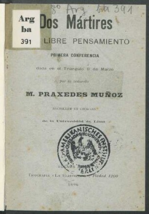 Dos mártires : libre pensamiento
