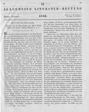 Kämpfe, G. A.: Antwort auf die Bekenntnisse des Herrn Pastor Uhlich. Magdeburg: Heinrichshofen 1845 (Fortsetzung von Nr. 10)