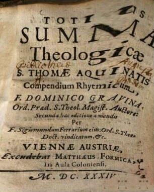 Totius summae theologicae S. Thomae Aquinatis compendium rhytmicum
