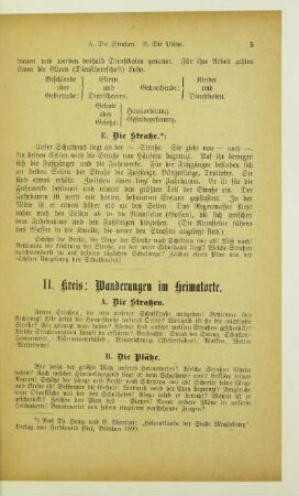 II. Kreis: Wanderungen im Heimatorte