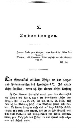 X. Andeutungen.