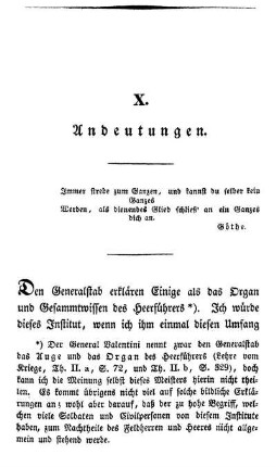 X. Andeutungen.