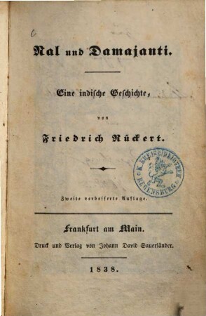 Nal und Damajanti : eine indische Geschichte