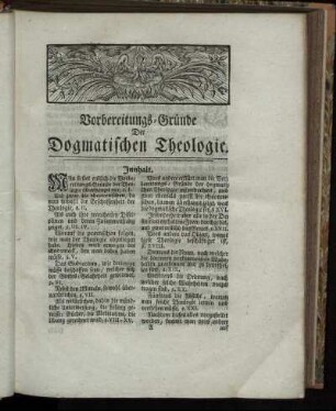 Vorbereitungs-Gründe Der Dogmatischen Theologie