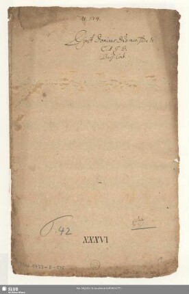 Stimmensatz [Schreiber: Adami, F.; u.a.]