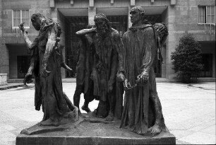 Basel: August Rodin, Plastik im Hof des Kunstmuseum, Opfergang der sechs Bürger von Calais
