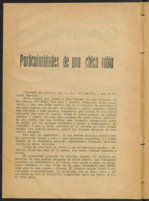 Particularidades de una chica rubia