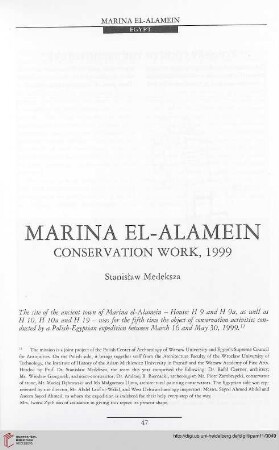 11: Marina el-Alamein : conservation work, 1999
