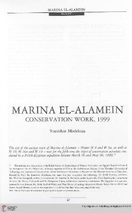 11: Marina el-Alamein : conservation work, 1999