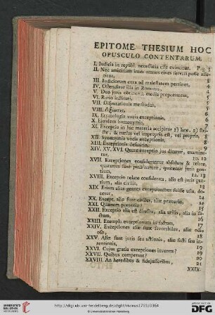 Epitome thesium hoc opusculo contentarum