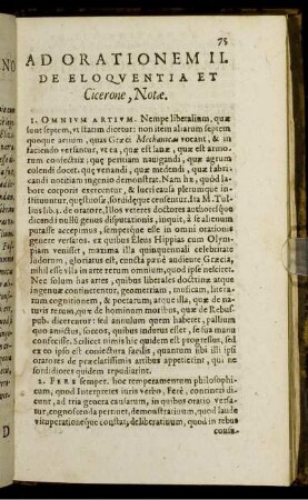 Ad Orationem II. De Eloquentia et Cicerone, Notae.