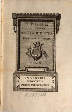 Opere Del Conte Algarotti. 10, Lettere Varie ; Parte Seconda