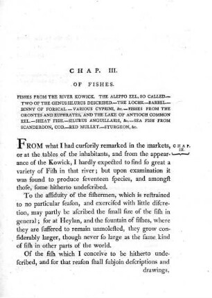 Chap. III. Of fishes.