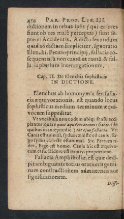 Cap. II. De Elenchis sophisticis In Dictione.