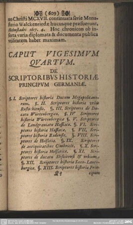 Caput Vigesimum Quartum. De Scriptoribus Historiae Principum Germaniae