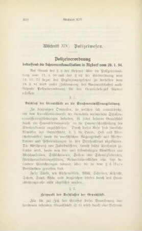 Abschnitt XIV. Polizeiwesen