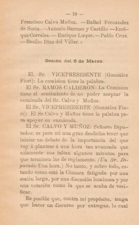 Sesión del 6 de Marzo