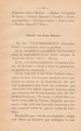 Sesión del 6 de Marzo