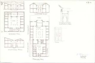 Eckert, Georg; München; Studienarbeiten - Griechisches Haus u. Römisches Haus (Grundrisse, Schnitte, Details)