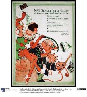 Max Schnetter & Co., Kom-Ges., Scherz- u. Karnevalartikel-Fabrik, 1933/34.