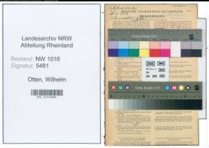 Entnazifizierung Wilhelm Otten , geb. 13.03.1900 (Landwirt)