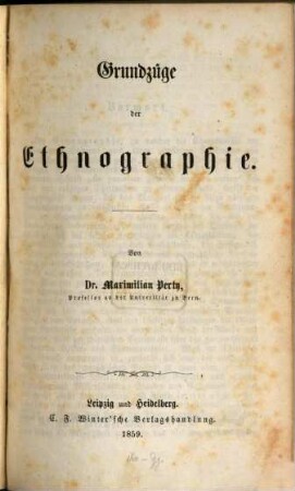 Grundzüge der Ethnographie