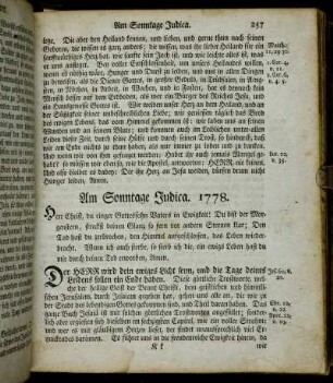 Am Sonntage Judica. 1778. - Am Sonntage Palmarum 1778.