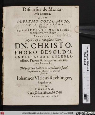 Discursus de Monarchia Romana