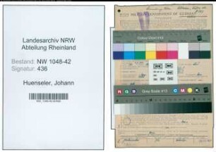 Entnazifizierung Johann Huenseler , geb. 03.12.1891 (Buerstenmacher)