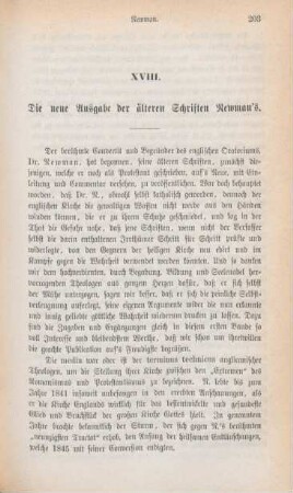 203-210 Die neue Ausgabe der älteren Schriften Newman's
