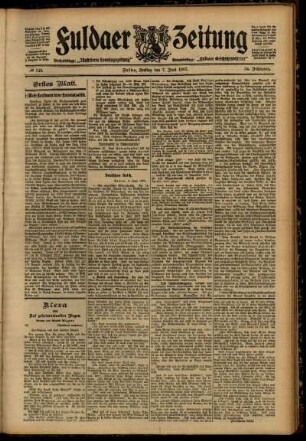 Erste Ausgabe vom Freitag, den 07. Juni 1907.