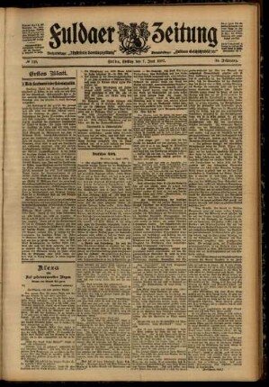 Erste Ausgabe vom Freitag, den 07. Juni 1907.