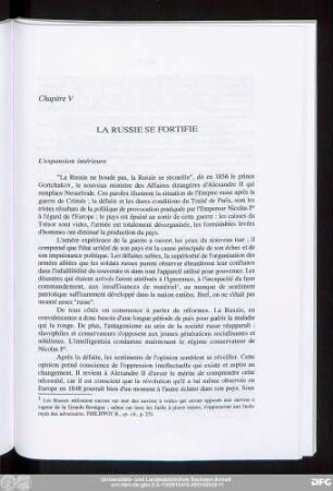 Chapitre V La Russie Se Fortifie
