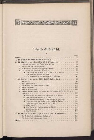Inhalts-Uebersicht.