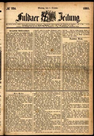 Ausgabe vom Montag, den 01. Oktober 1883.