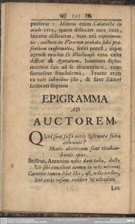 Epigramma Ad Auctorem