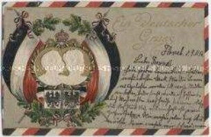 Patriotische Postkarte mit dem deutschen Kaiserpaar