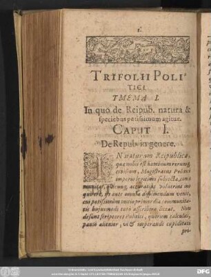 Caput I. De Repub. in genere.