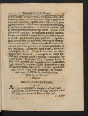 Index Dissertationis