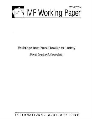 Exchange Rate Pass-Through in Turkey