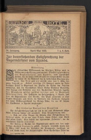 April-Mai 1920. 7. u. 8. Heft