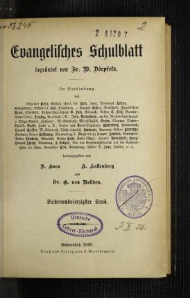 47: Evangelisches Schulblatt - 47.1903