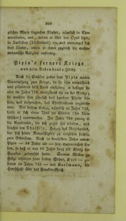 Pipin's fernere Kriege und sein Lebensende
