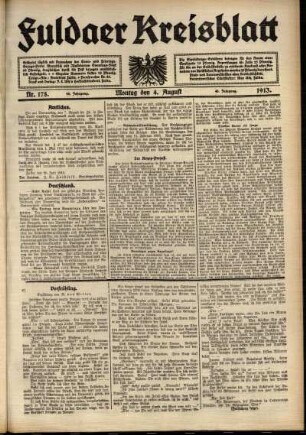 Ausgabe vom Montag, den 04. August 1913.