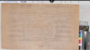 Velen (Velen) Schloß Neubau des Archivgebäudes Blatt 14 Grundsteinplatte 1924 1 : 1 50 x 85 Pause Franz Schneider, Architekt Landsberg-Velen Nr. 743