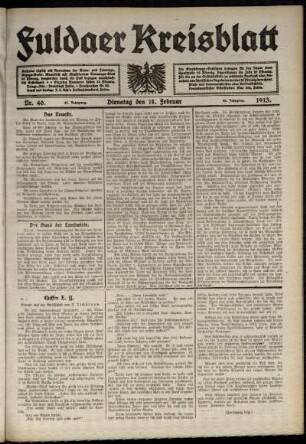 Ausgabe vom Dienstag, den 18. Februar 1913.